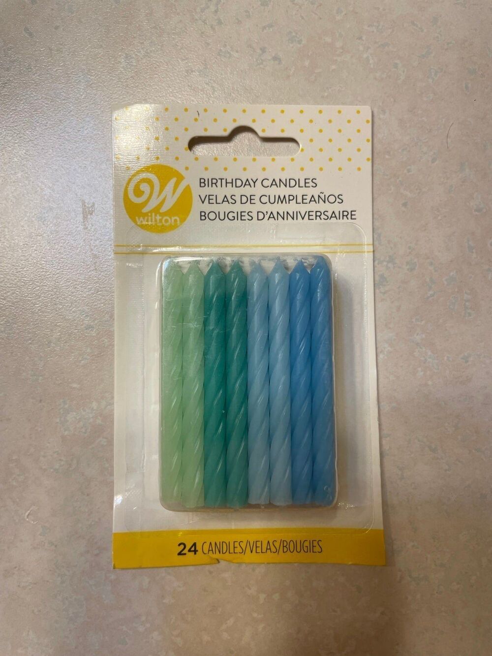 Lot of two Green and Blue Ombre Birthday Candles, 24-Count